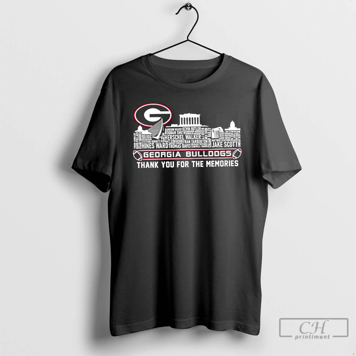 Classic Georgia Bulldogs Players Names City Skyline Thank You For The Memories T Shirts Sweater Hoodie, Sweatshirt