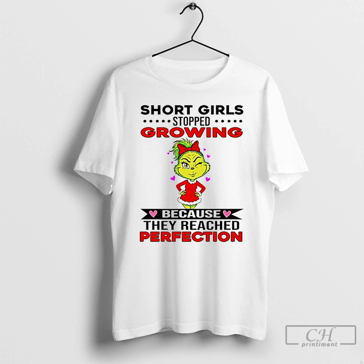 Classic Grinch Short Girls Stopped Growing Because They Reached Perfection T-Shirts, Hoodie, Sweatshirt | CoreVibeTees.com
