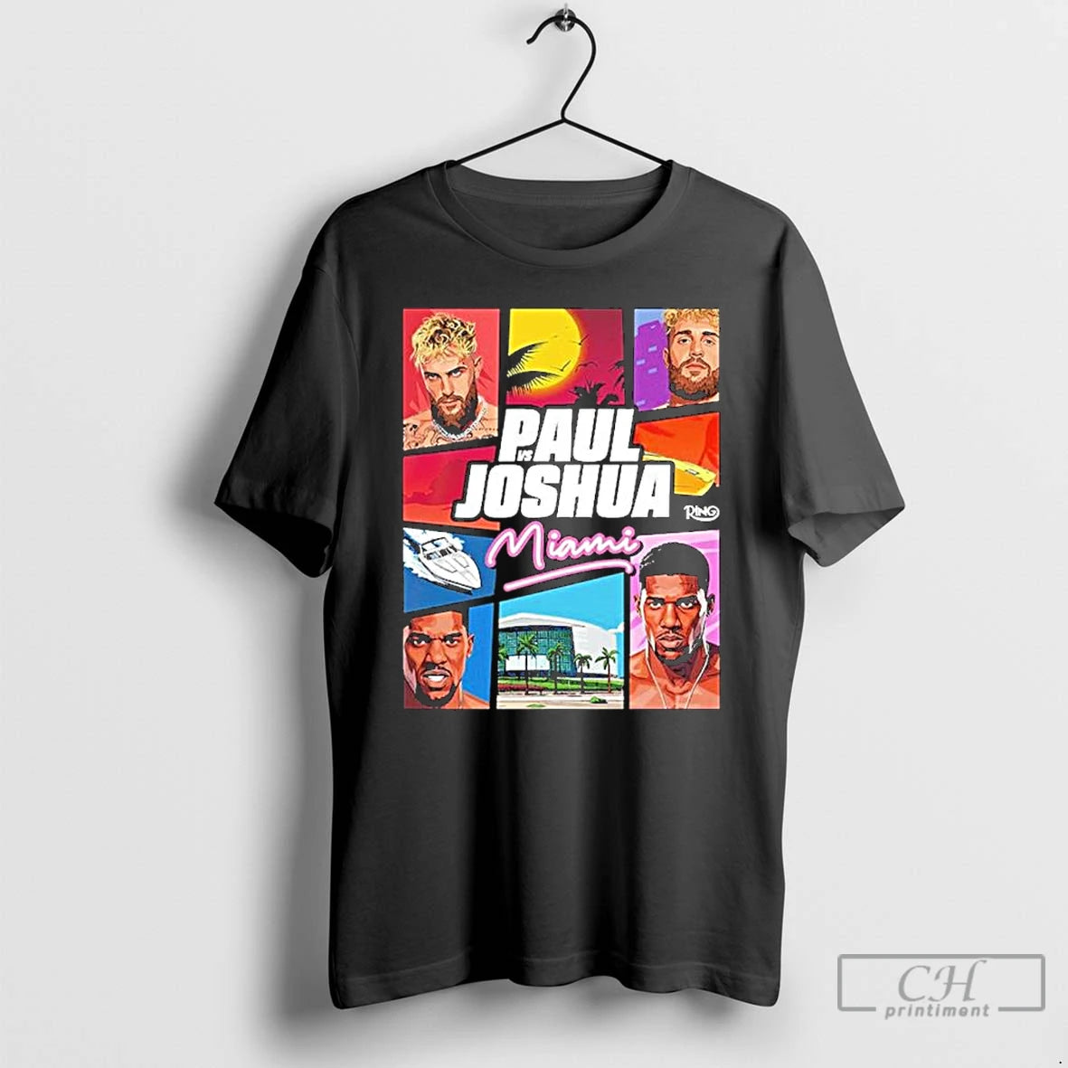 Classic Jake Paul Vs Anthony Joshua Match Showdown Vice City In Miami T Shirts Sweater Hoodie, Sweatshirt | CoreVibeTees.com
