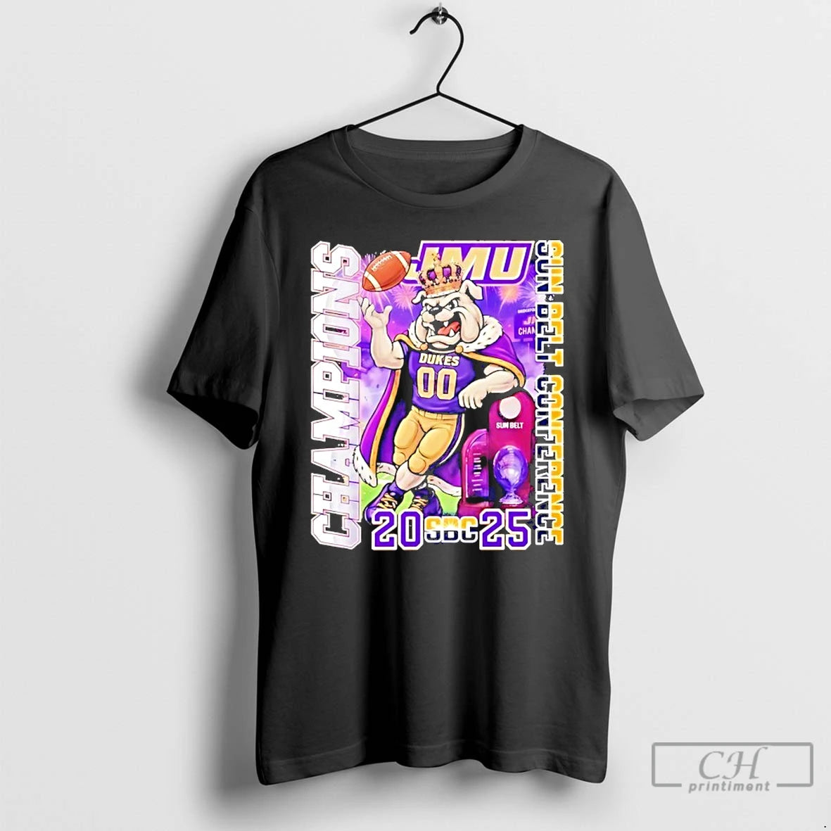 Classic James Madison Dukes Sun Belt Conference Champions Mascot 2025 T-Shirts, Hoodie, Sweatshirt | CoreVibeTees.com