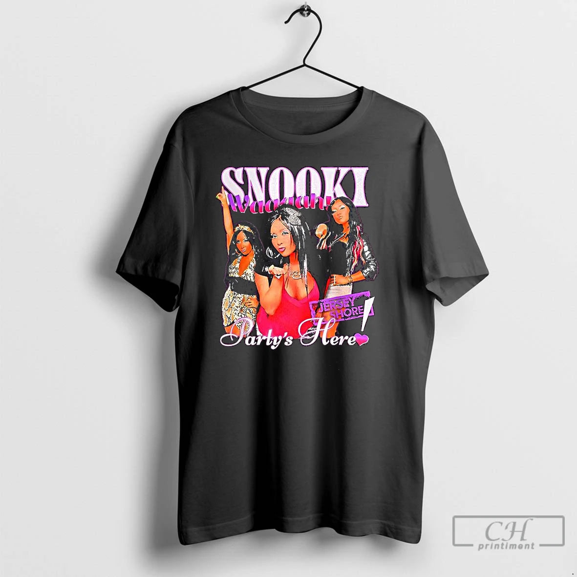 Classic Jersey Shore Partys Here Snooki Graphic T-Shirts, Hoodie, Sweatshirt | CoreVibeTees.com