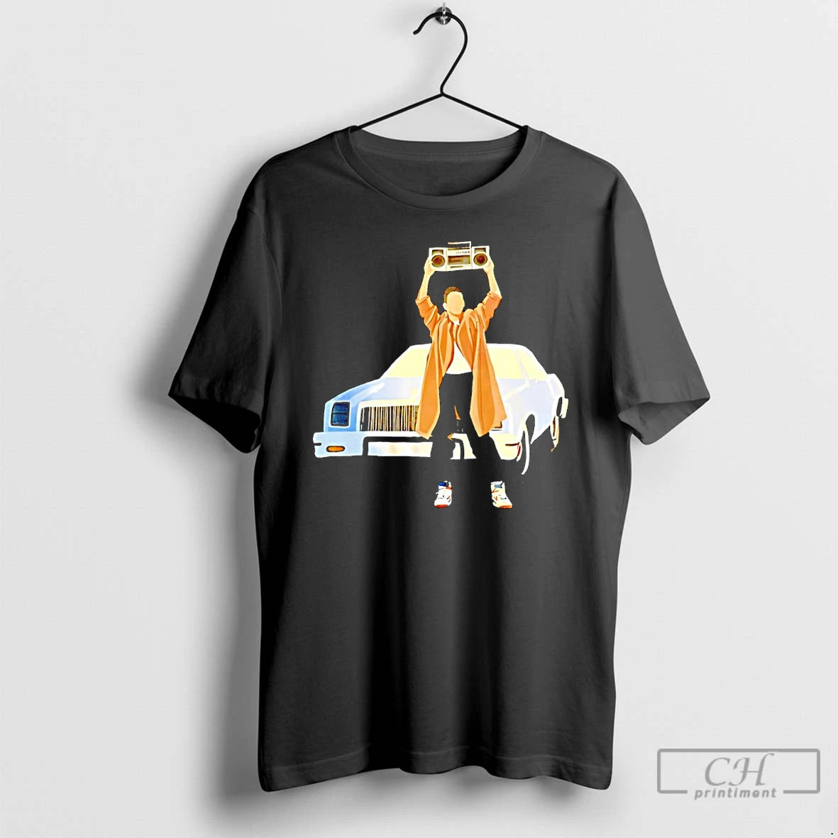 Classic John Cusack Say Anything Boombox Scene Art T-Shirts, Hoodie, Sweatshirt | CoreVibeTees.com