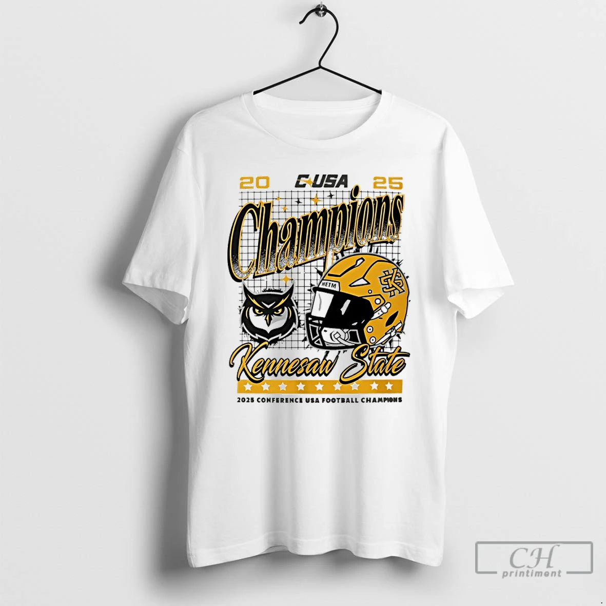 Classic Kennesaw State Owls 2025 Conference Usa Football Champions Helmet T-Shirts, Hoodie, Sweatshirt | CoreVibeTees.com