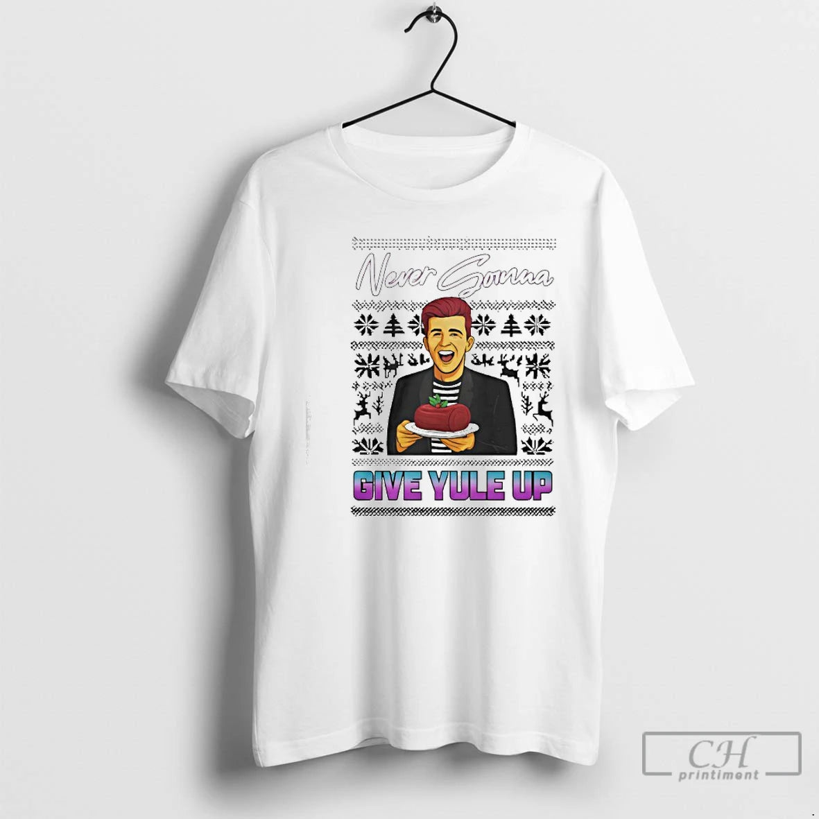 Classic Never Gonna Give Yule Up Rick Astley Ugly Christmas T-Shirts, Hoodie, Sweatshirt | CoreVibeTees.com