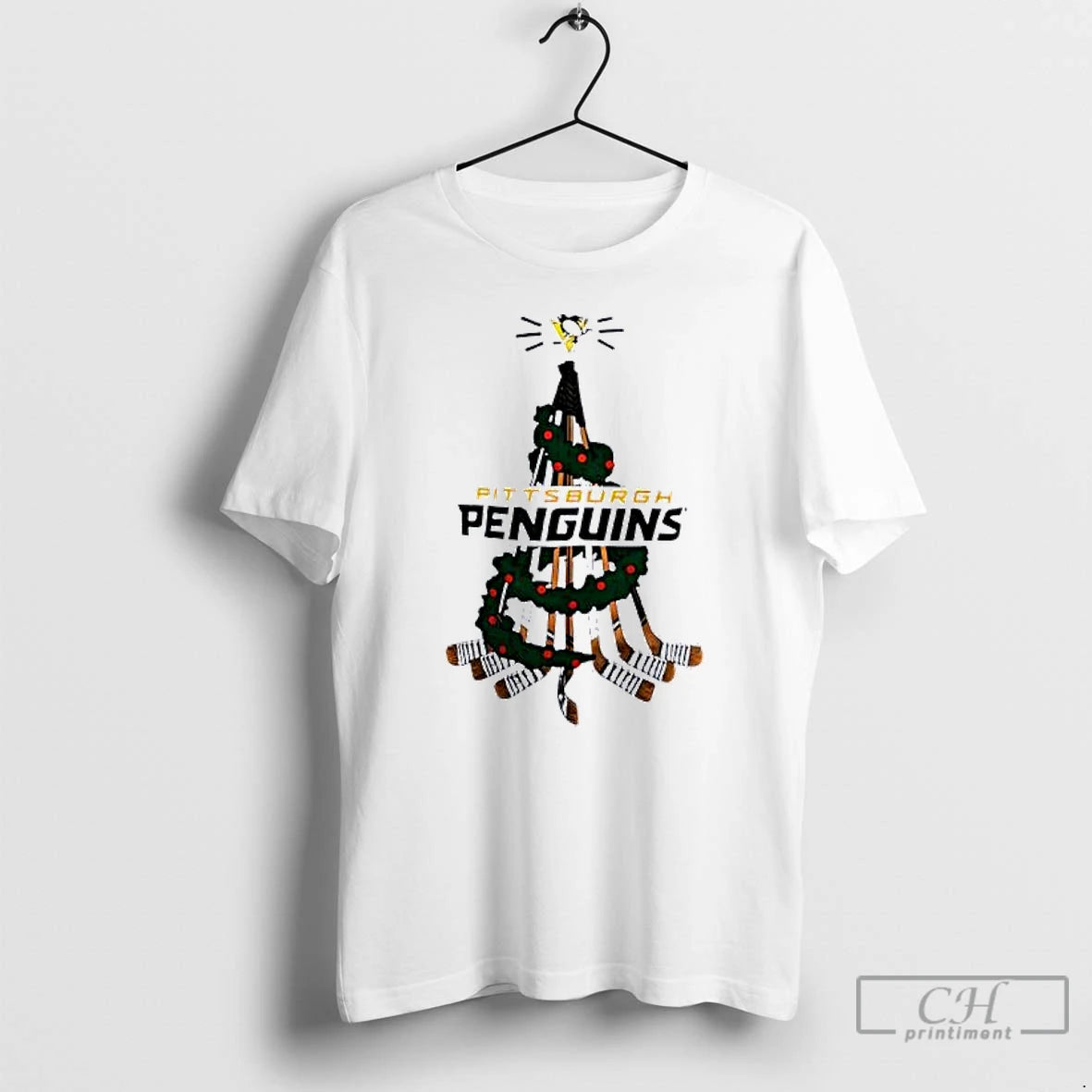 Classic Pittsburgh Penguins Stickman Hockey Holiday Tree Christmas T-Shirts, Hoodie, Sweatshirt | CoreVibeTees.com