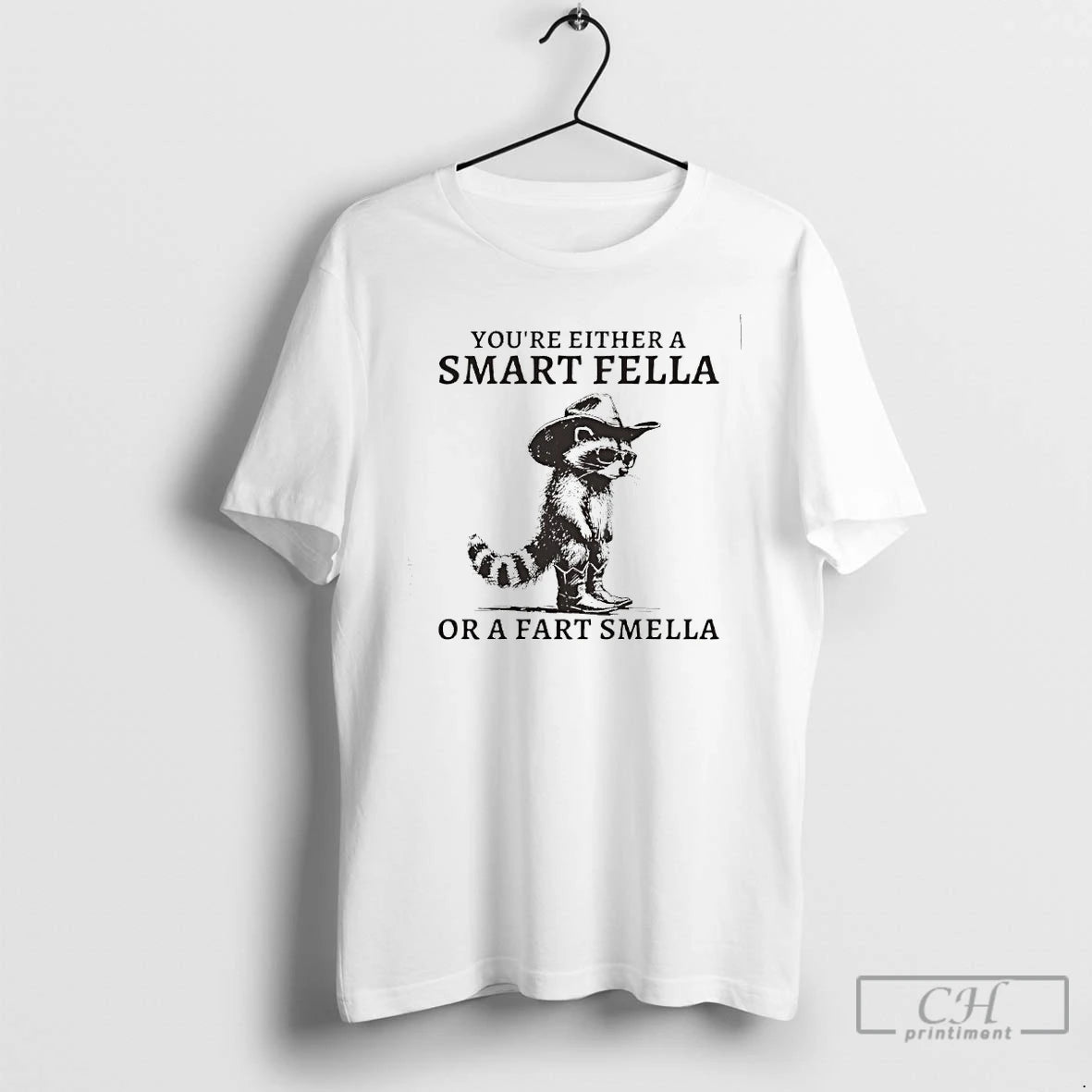 Classic Retro Smart Fella Raccoon Youre Either A Smart Fella T-Shirts, Hoodie, Sweatshirt | CoreVibeTees.com