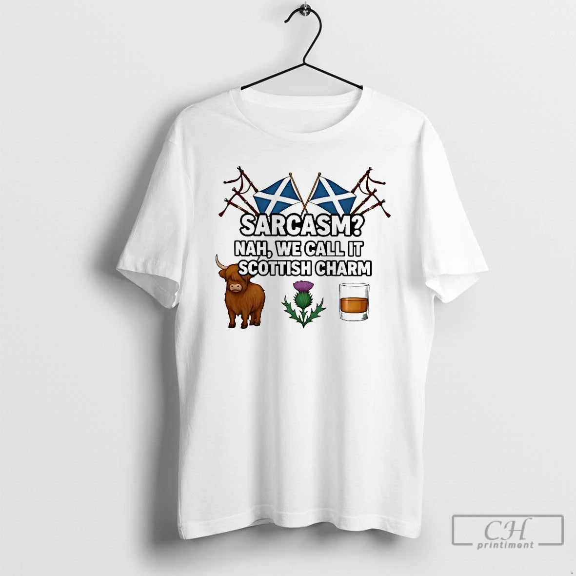 Classic Sarcasm Nah We Call It Scottish Charm Bison Thistle Whisky T-Shirts, Hoodie, Sweatshirt | CoreVibeTees.com