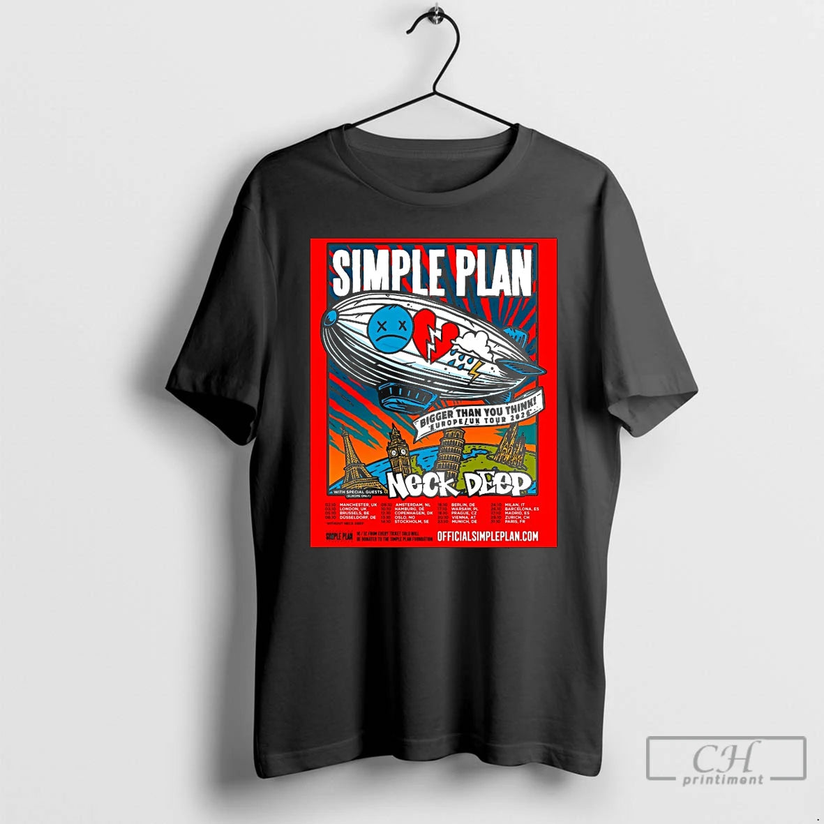 Classic Simple Plan With Neck Deep Bigger Than You Think Europe Uk Tour 2026 T-Shirts, Hoodie, Sweatshirt | CoreVibeTees.com