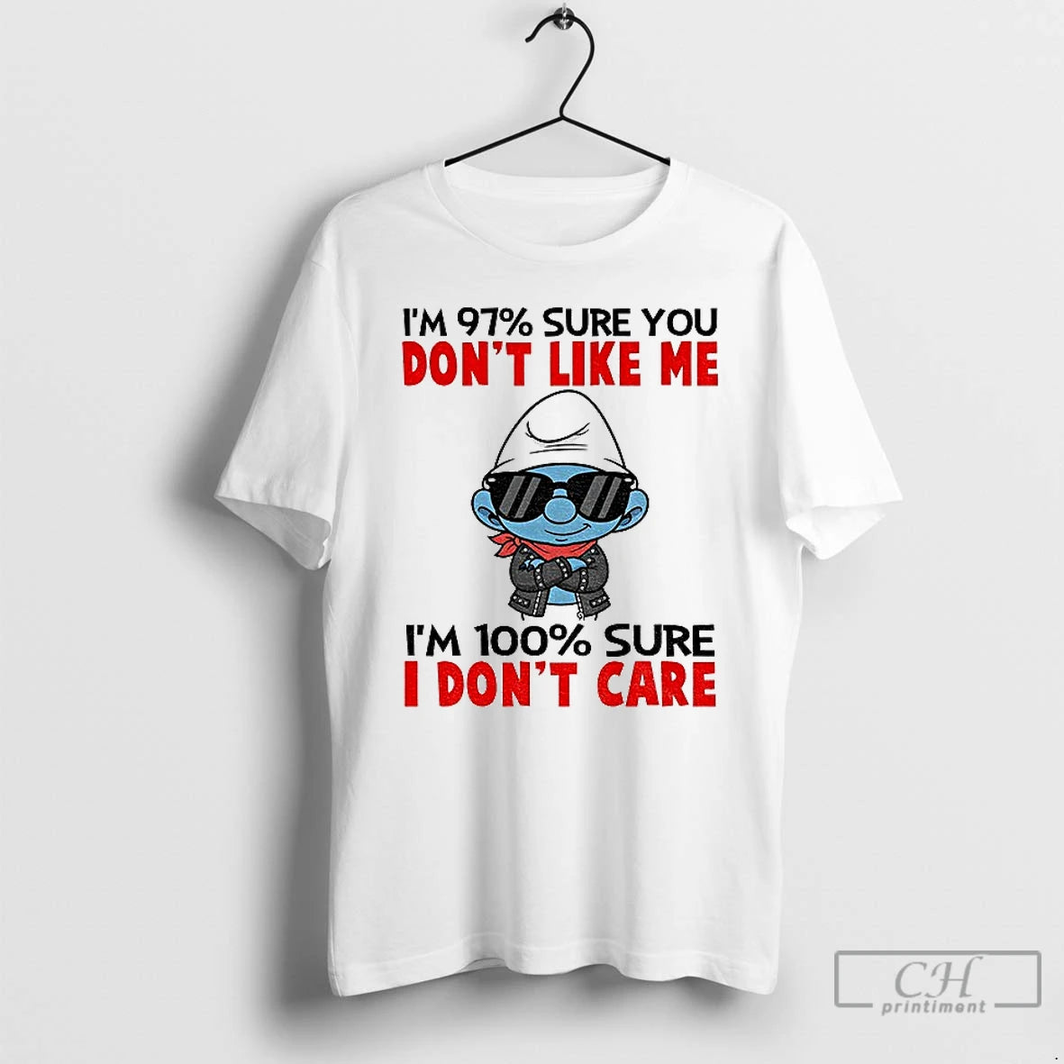 Classic Smurf Im 97 Sure You Dont Like Me Im 100 Sure I Dont Care T-Shirts, Hoodie, Sweatshirt | CoreVibeTees.com