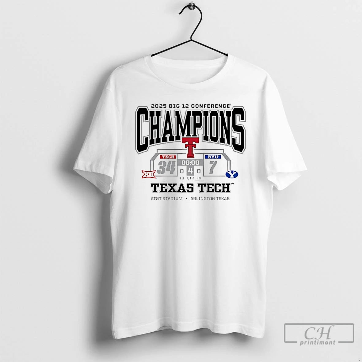 Classic Texas Tech Red Raiders 2025 Big 12 Conference Champions Score T-Shirts, Hoodie, Sweatshirt | CoreVibeTees.com