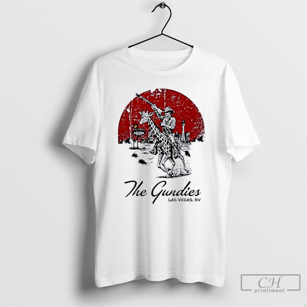 Classic The Gundies Las Vegas Cowboy Riding A Giraffe T-Shirts, Hoodie, Sweatshirt | CoreVibeTees.com