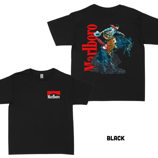Classic Western Rodeo Featuring Bold Cowboy T-shirt, Marlboro Cowboy T-shirt, Graphic Tees, Menswear, Unisex Cotton, Classic Tops Classic