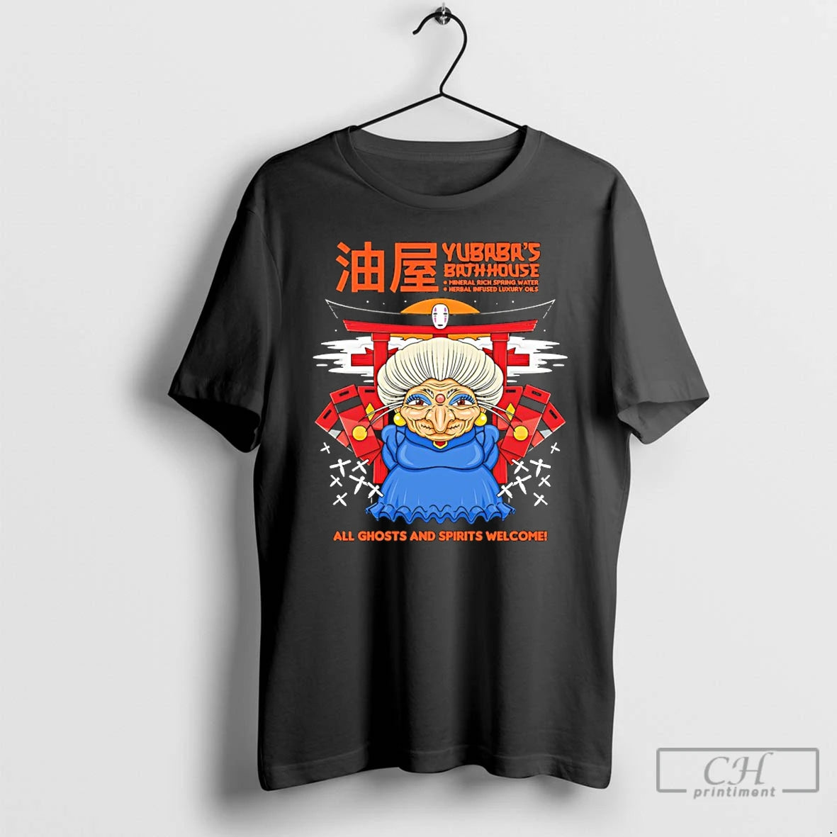 Classic Yubabas Bathhouse All Ghosts And Spirits Welcome Spirited Away T-Shirts, Hoodie, Sweatshirt | CoreVibeTees.com