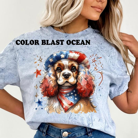 Cocker Spaniel Patriotic Dog Shirt ~ Unisex Apparel Relaxed Fit Printed In The USA Clothing Womenswear Casual Comfort Cotton Top Athletic Boho Chic