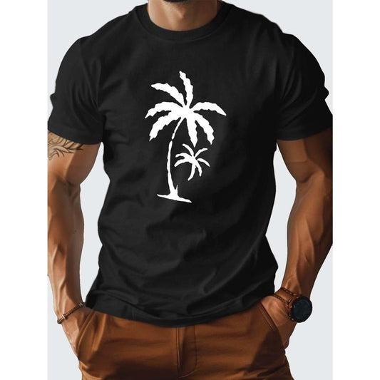 Coconut Palm Cotton Men's T-shirt Comfortable fit, cotton T-shirt, high quality breathable material Made in USA