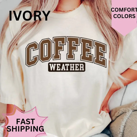 Coffee Weather #1 Shirt ~ Unisex Apparel Relaxed Fit Printed In The USA Clothing Womenswear Casual Comfort Cotton Top Athletic Boho Chicbrown chihuahua