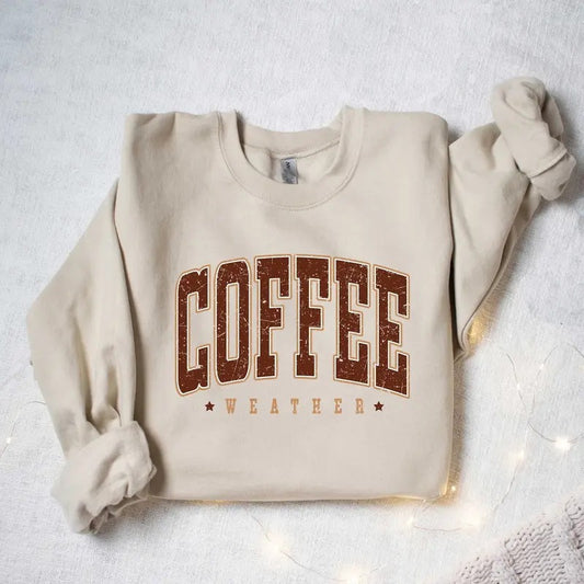 Coffee Weather Sweatshirt, Coffee Lover Shirt, Autumn Fall Graphic Shirt, Retro Fall Sweater, Fall Sweatshirt