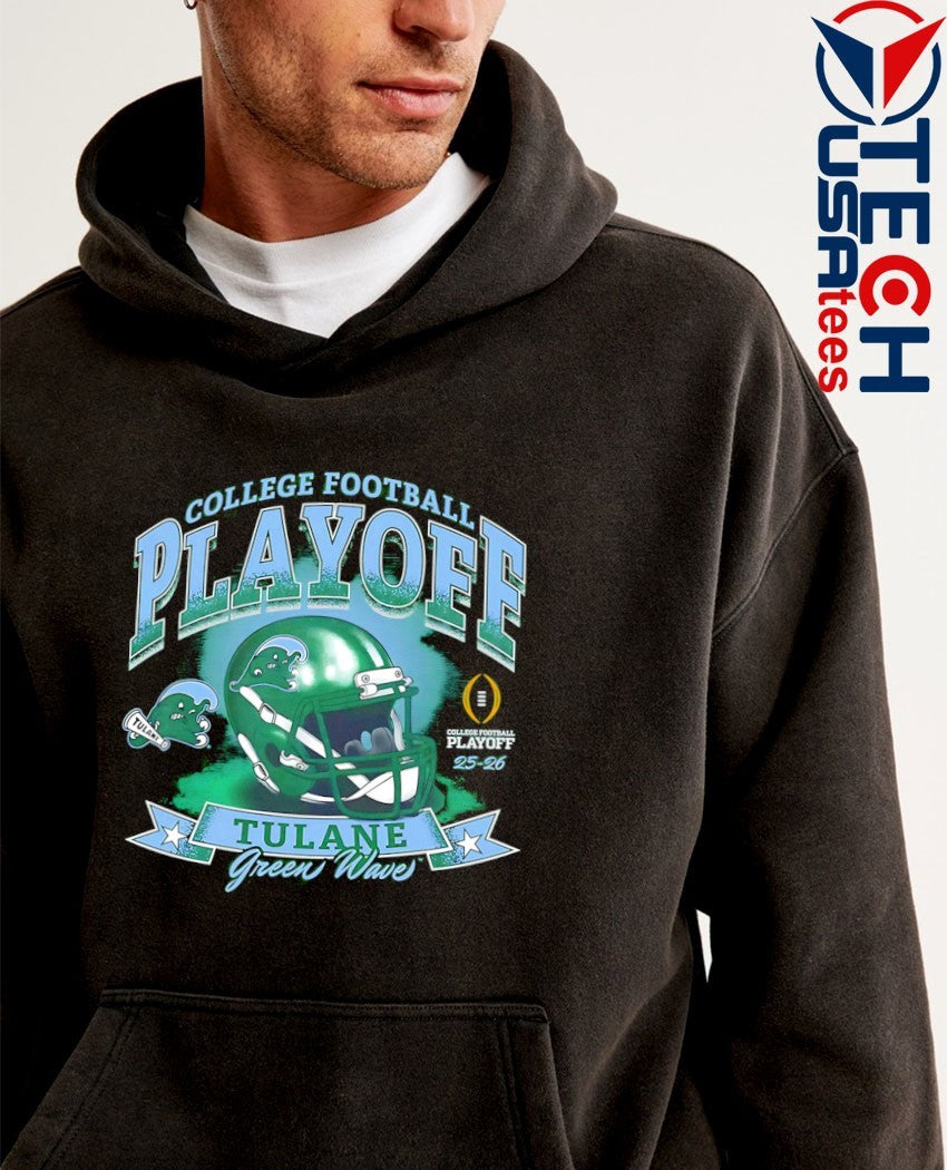 College Football Playoff 2025-2026 Tulane Green Wave helmet shirt