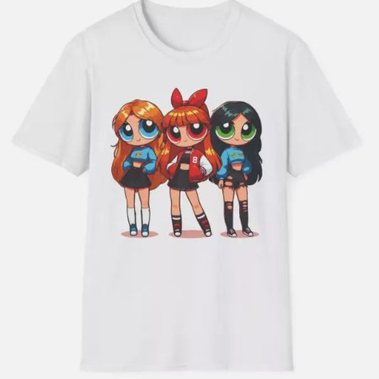 College Powerpuff girl Fashion Women's T-Shirt Female Tees, Unisex Birthday Gift
