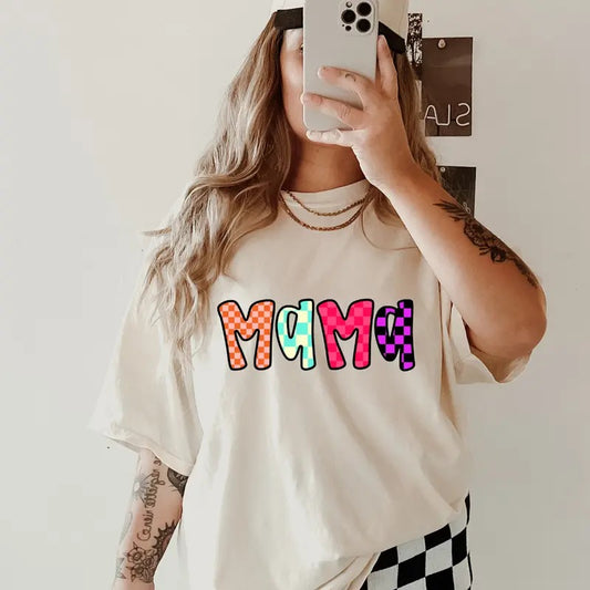 Colorful Mama Shirt~ Unisex Apparel Relaxed Fit Printed In The USA Clothing Womenswear Casual Comfort Cotton Top Athletic Boho Chic