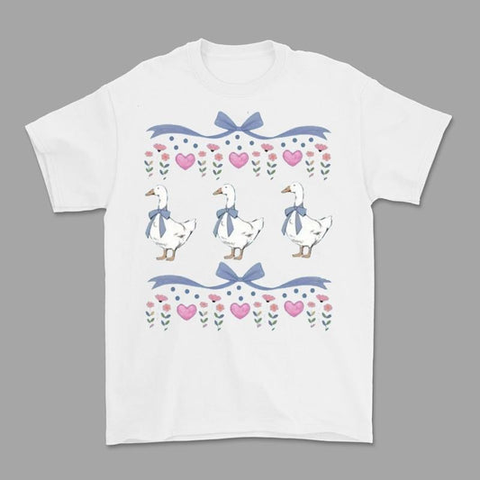 Colorful Vintage Original 1980s Blue Ribbon Goose Comfort Colors T-Shirt, Retro Goose With Hearts Tshirt, Funny Retro Shirt, Graphic Tee