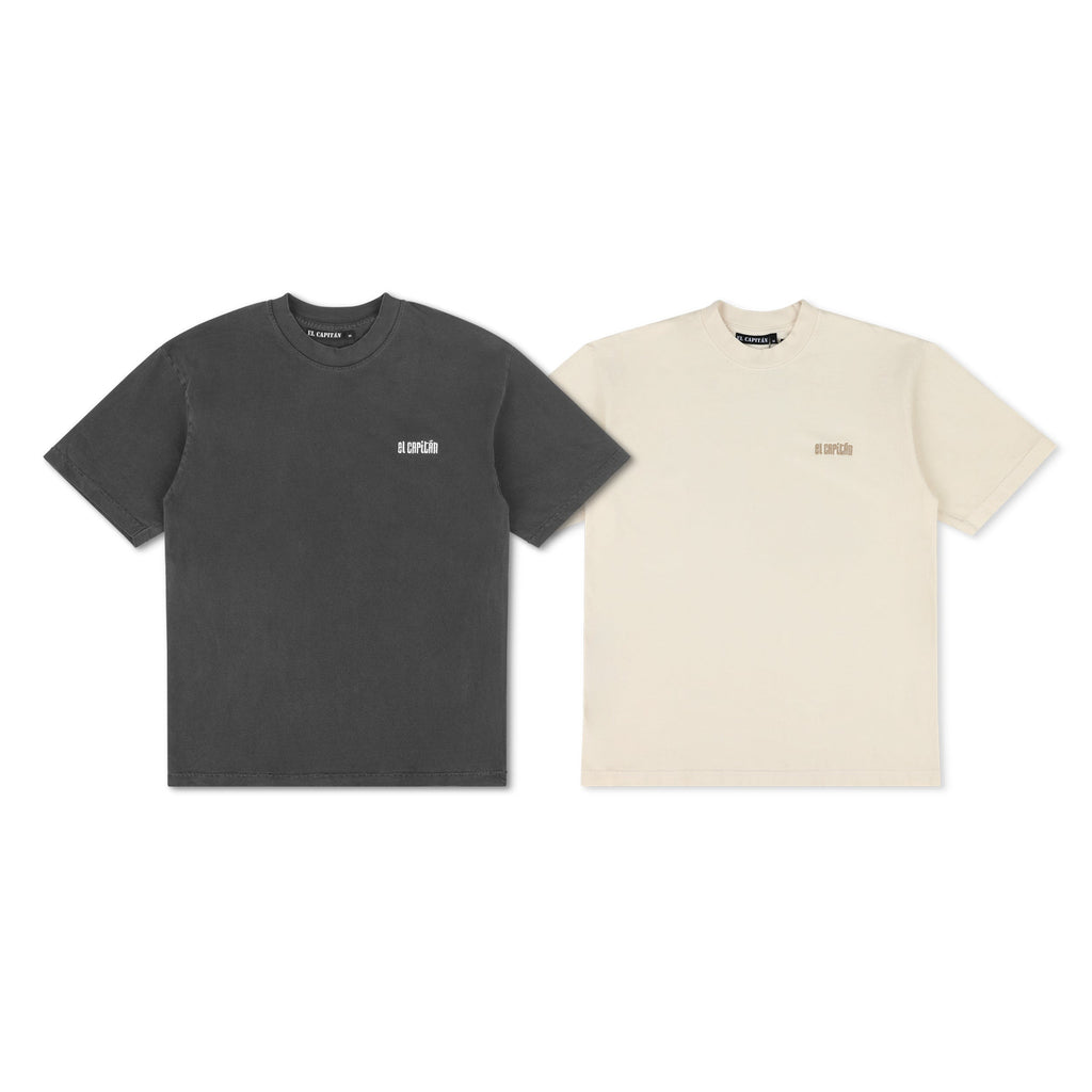 2 PACK EMBROIDERED TEES - [VINTAGE BLACK & CREME] Hoodie, Sweatshirt | CoreVibeTees.com (Image 1)