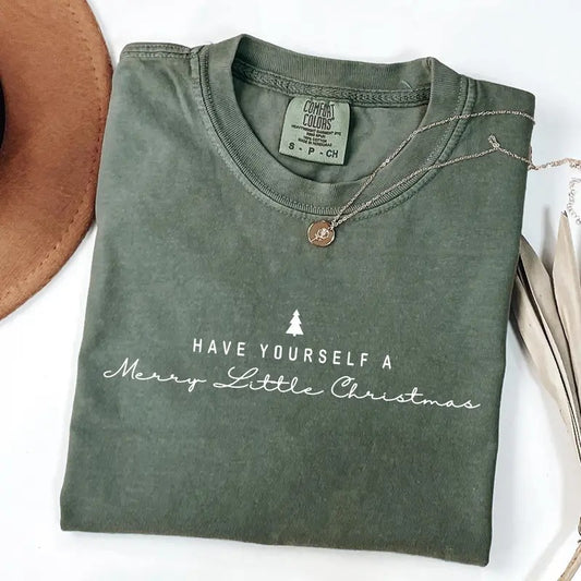 Comfort Color Have Yourself a Merry Christmas T-Shirt, Minimal Christmas T-Shirt, Holiday Gift