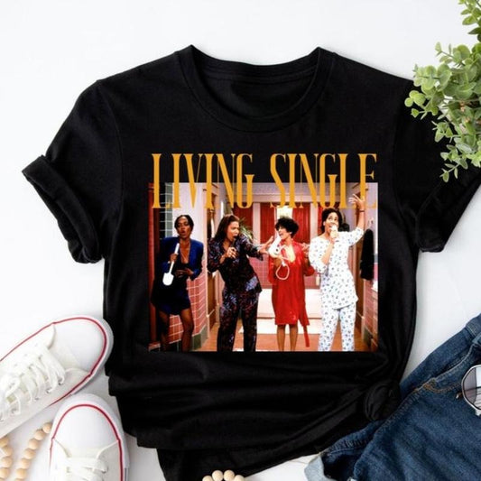 Comfort Color Vintage Living Single TShirt, Livings Single Fan Shirt, 80s 90s Music Tee T-Shirt, Livings Single Gift For Fan