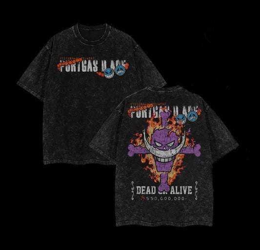 [Comfort Colors] Wanted Portgas D. Ace T-Shirt, Anime Tshirt