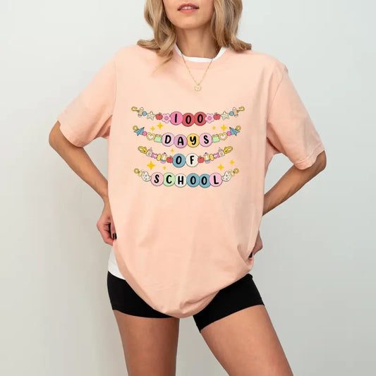 Comfort Colors 100 Days Of School Bracelet Shirt, Teacher 100 Days of School Outfit, Celebrate 100th Day, Funny Teacher Student Shirt