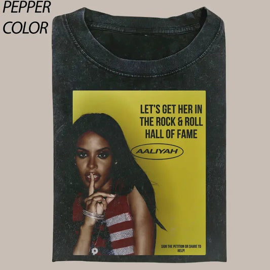 Comfort Colors Aaliyah HALL OF FAME Shirt, Vintage Rap Hip Hop Tee Aaliyah, Merch Oversized Heavy Cotton Tee Womenswear Top Streetwear