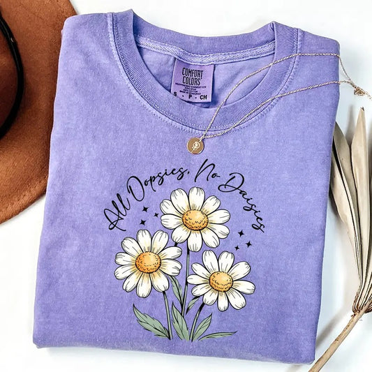 Comfort Colors All Oopsies No Daisies Shirt, Vintage Floral Shirt, Wildflower T-Shirt