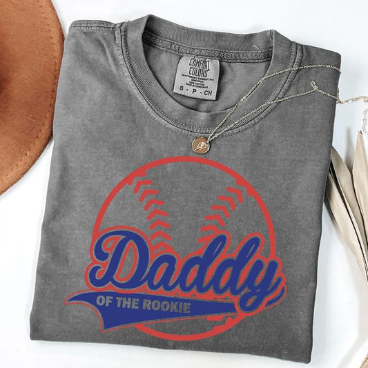 Comfort Colors Baseball Daddy Shirt, Rookie of the Year Shirt, Baseball Dad Shirt, Game Day T-Shirt, Unisex T-Shirt