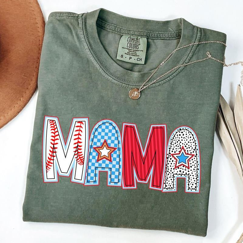 Comfort Colors Baseball Mama Shirt, Game Day T-shirt, Baseball Mom T-Shirt, Baseball Tee, Mother's Day Gift, Sports Mom Shirt