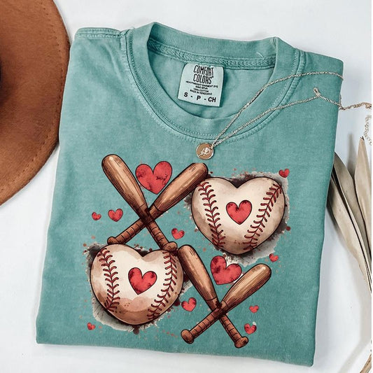 Comfort Colors Baseball Shirt, Heart Baseball Shirt, Baseball Mom Tee, Sport Mom Gift