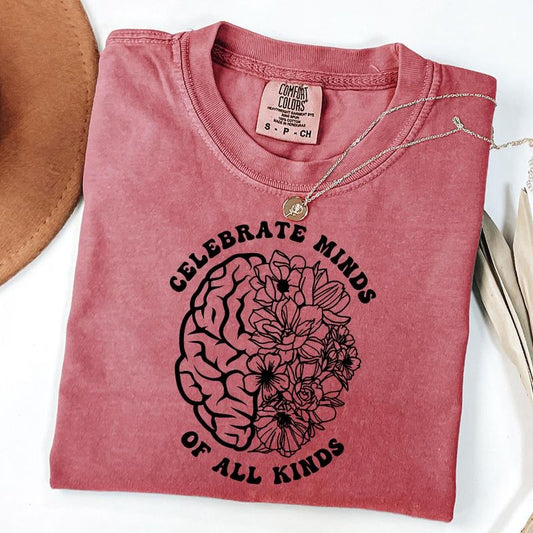 Comfort Colors Celebrate Minds of All Kinds T-Shirt, Support Special Education T-Shirt, SPED Teacher Appreciation Gift, Unisex T-Shirt