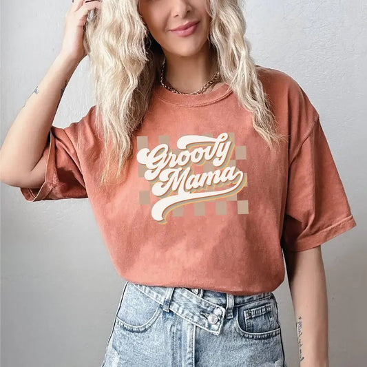 Comfort Colors Checkered Mama Shirt Retro Mama Shirt Mothers Day Gift Mom Life Shirt Motherhood Shirt Mom Sweatshirt Mom Gift TK62GN