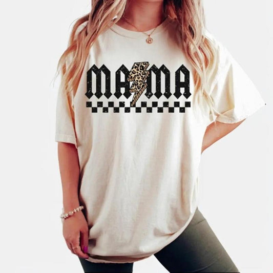 Comfort Colors Checkered Mama Shirt, Mom Retro Shirt, Mothers Day Shirt, Gift For Mama, Retro Mama Shirt, New Mom Gift, Vintage Mama Shirt, Best Mom Shirt, New Mom Gifts, Mama Women Top Casual Clothing Comfortable Medium Print Fashion Womenswear Lady