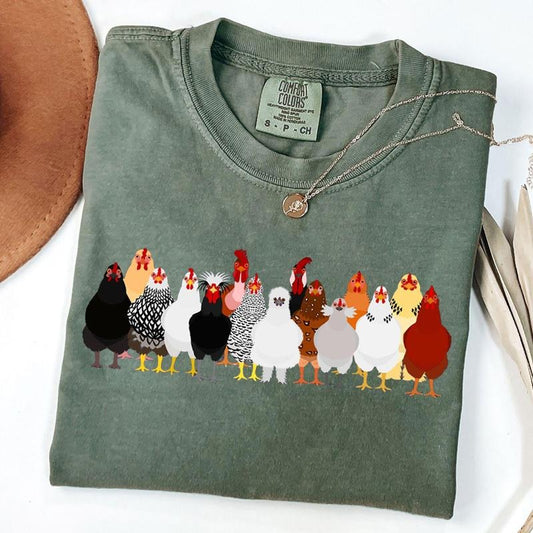 Comfort Colors Chicken T-Shirt, Country Girl Shirt, Funny Farmer Tee, Gift for Chicken Lover