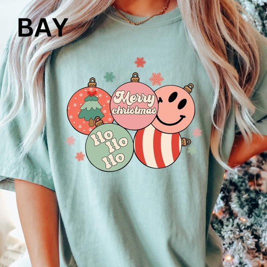 Comfort Colors Christmas Shirt, Merry Christmas Ornaments Shirt, Christmas Graphic shirt, Comfort Colors T-shirt, Oversized Christmas T-shirt, Graphic Christmas tshirt, Christmas Gift for Women, Lady Tshirt