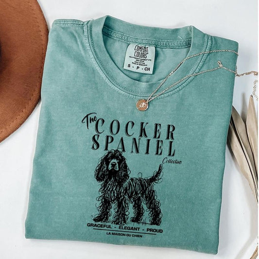 Comfort Colors Cocker Spaniel T-Shirt, Elegant Standard Cocker Spaniel Tee, Ink Sketch Poodle Shirt, Vintage Pet Graphic Tee, Proud Dog Owner Gift