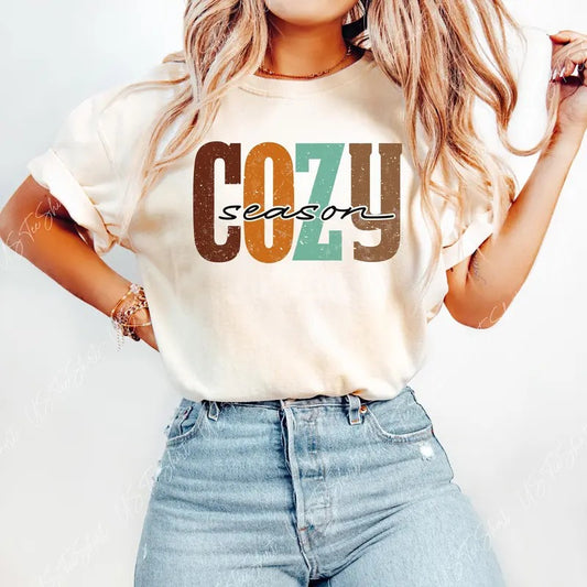 Comfort Colors Cozy Season Shirt, Fall Graphic Tee, Retro Fall Shirt, Womens Fall Shirt, Fall Season Shirt, Trendy Fall Shirt, Autumn Shirt