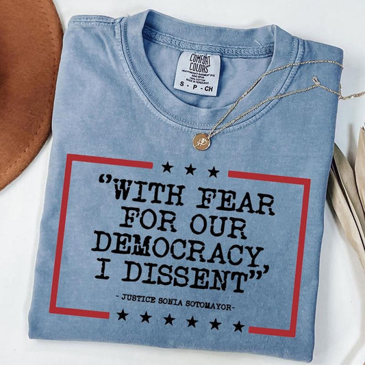 Comfort Colors Democracy T-Shirt, Pro Justice Tee, Equality Shirt, Political Activism Tee, I Dissent Shirt, Unisex T-Shirt