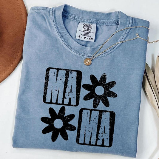Comfort Colors Floral Mama T-Shirt - Vintage Floral Tee - Mothers Day Gifts - Retro Mama Shirt - Wildflowers Mama Tee - Boho Floral Shirt