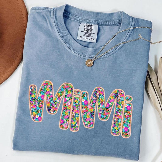 Comfort Colors Floral Mimi Shirt - Floral Graphic Tee - Mother's Day Gift - Vintage Style Tee - Aesthetic Spring Shirt - Retro Inspired Shirt