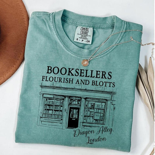 Comfort Colors Flourish Blotts T-Shirt, Wizard House Shirt, Magical Castle Shirt, Wizard School Tee, Book Lover Gift, Unisex T-Shirt