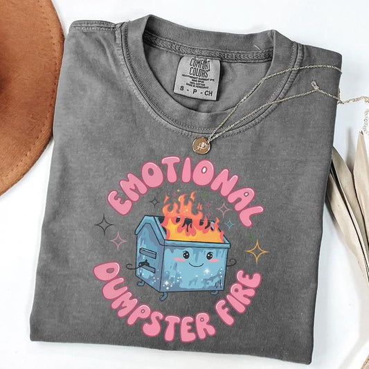 Comfort Colors Funny Dumpster Fire Shirt, This Little Light of Mine Tee, Emotional Dumpster Fire T-Shirt