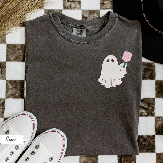 Comfort Colors Ghost Pickleballer Shirt, Funny Pickleball Shirt, Halloween T-Shirt, Pickleballer Gift, Pickleballer T-Shirt, Cute Ghost Tshirt