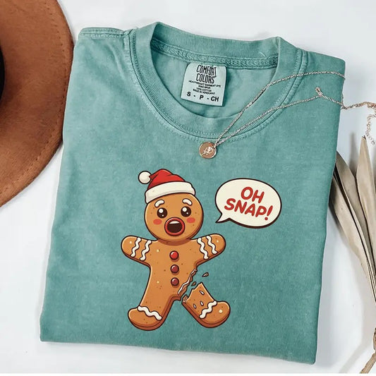 Comfort Colors Gingerbread Shirt, Cute Christmas Shirt, Gingerbread Man T-shirt, Women Holiday T-shirt, Gift for Baker, Christmas Top