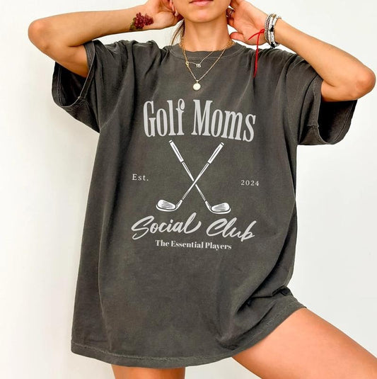 Comfort Colors Golf Moms Social Club Tee, Funny T-Shirt For Mama, Golf T Shirt For Women, For Woman